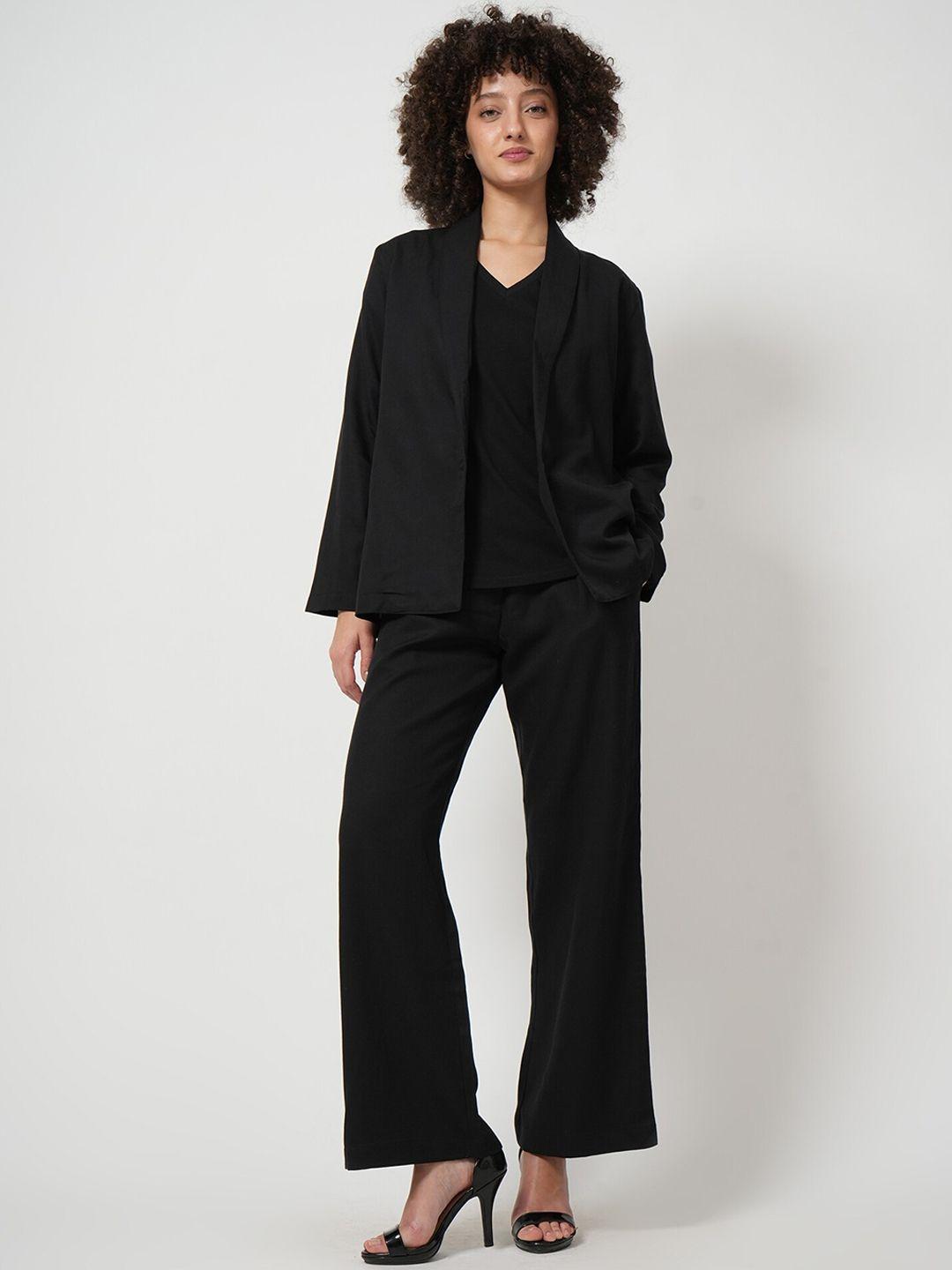 saltpetre organic cotton top with trouser & blazer