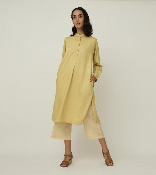 saltpetre pleated tunic - yellow