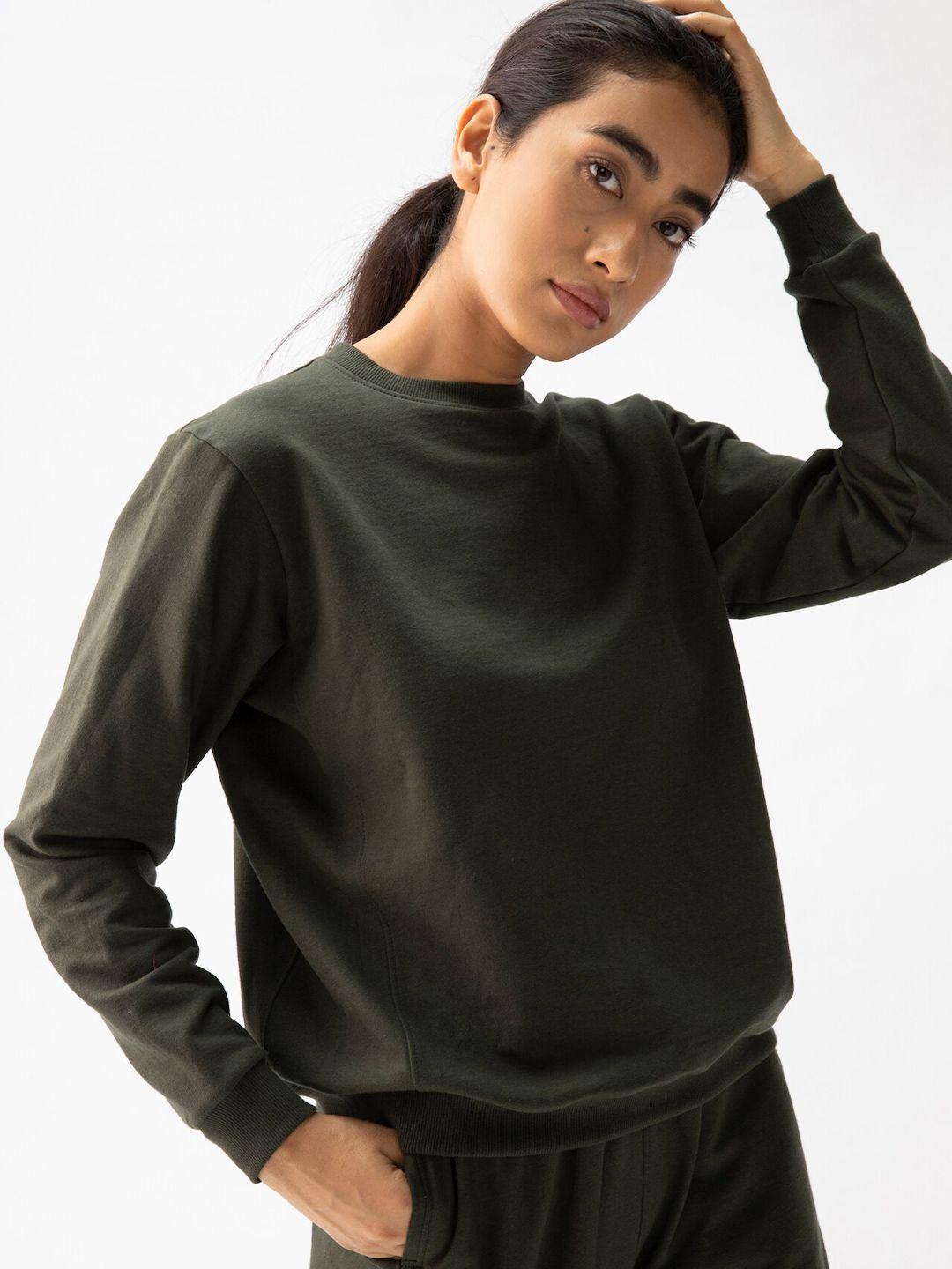 saltpetre round neck organic cotton pullover sweatshirt