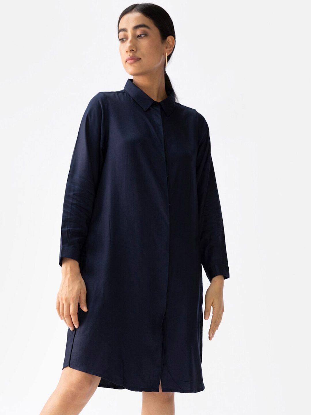 saltpetre shirt collar cuffed sleeves knee length shirt dress