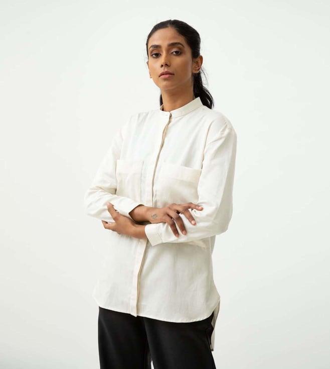 saltpetre sustainable organic dianne shirt - cloud grey