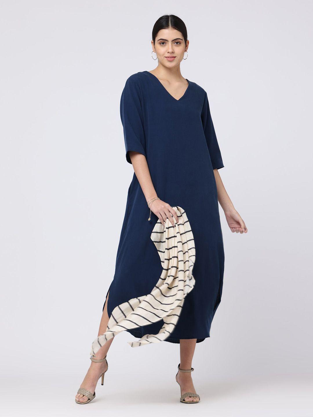 saltpetre v-neck cotton maxi dress