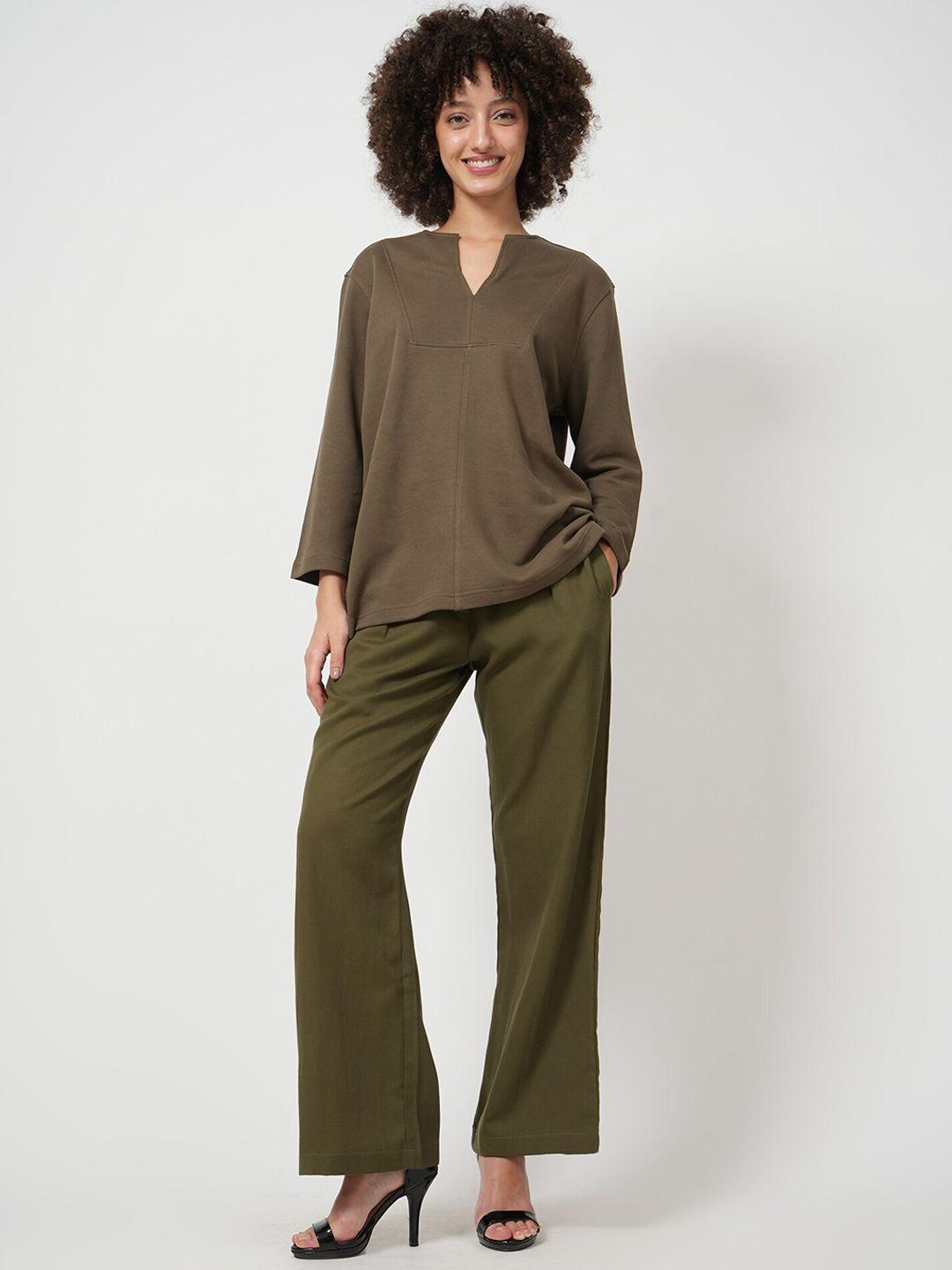 saltpetre v-neck top with trousers co-ords