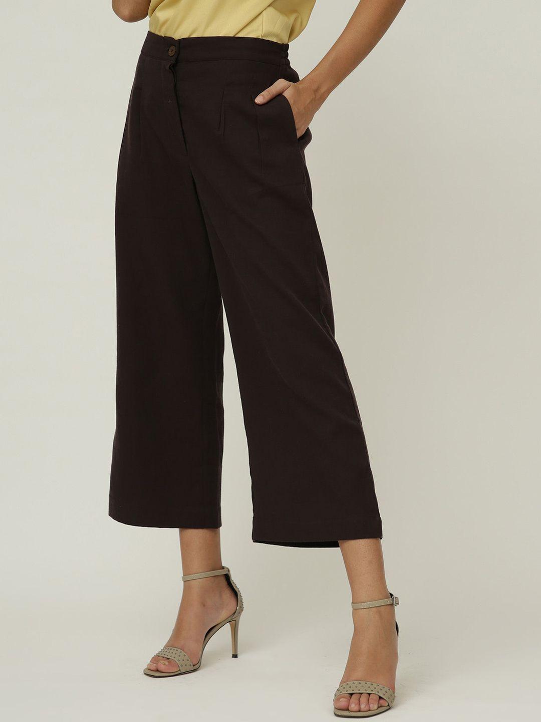 saltpetre women classic pleated culottes trousers