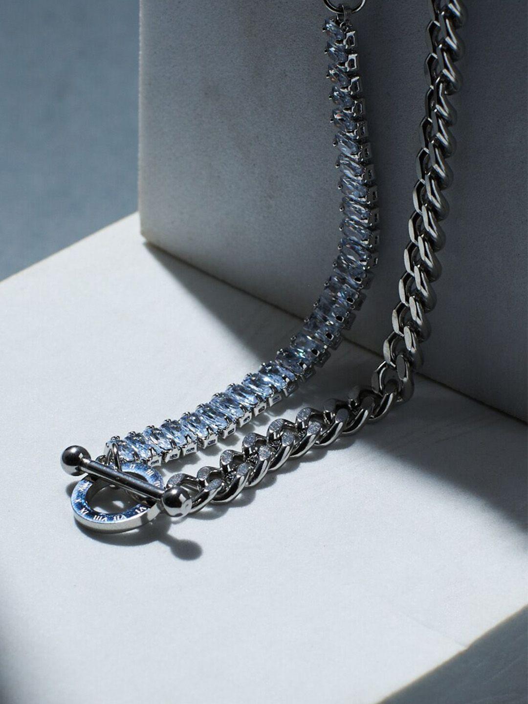 salty women artificial stones-studded layered chain