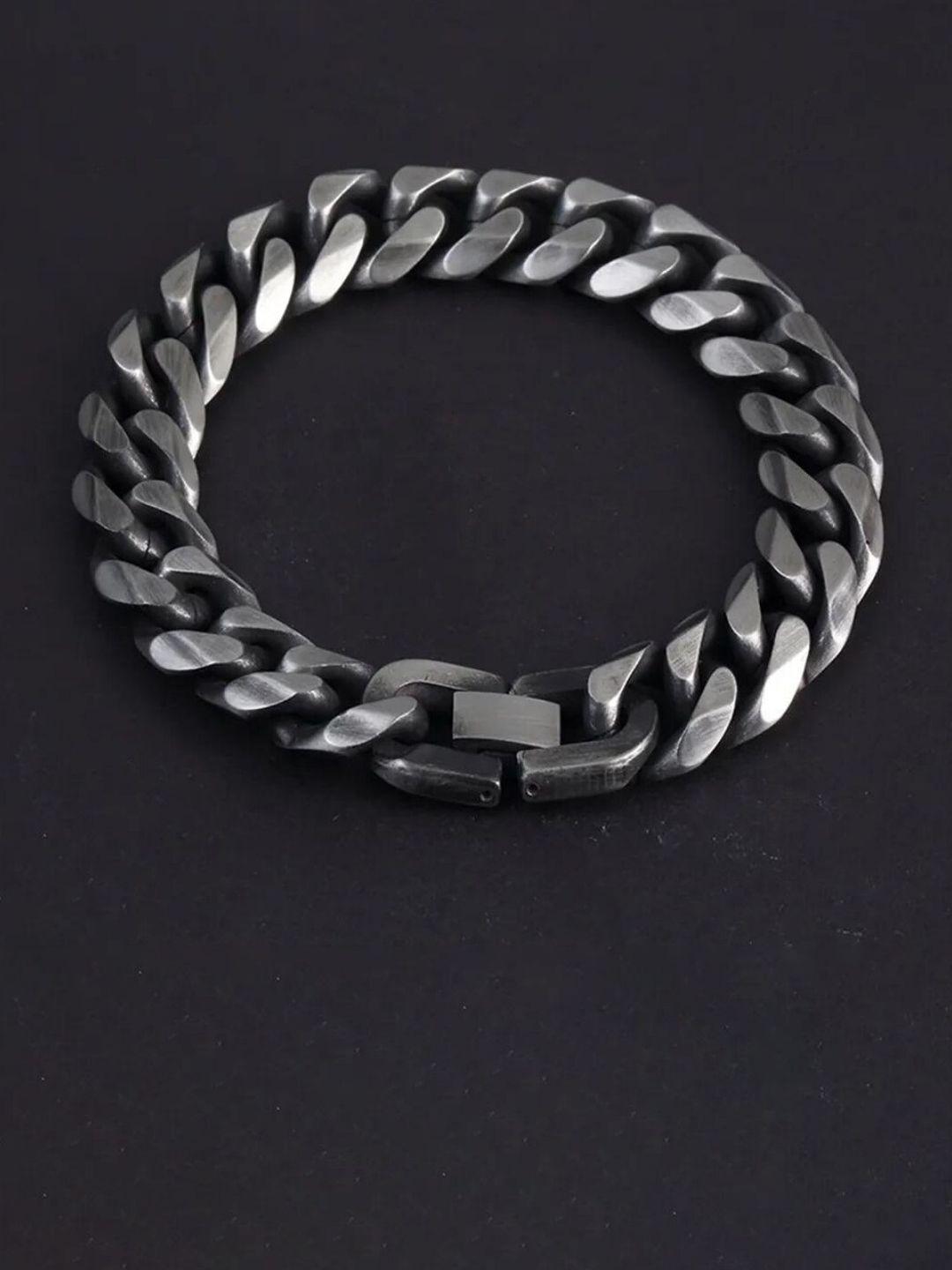 salty men silver-toned link bracelet