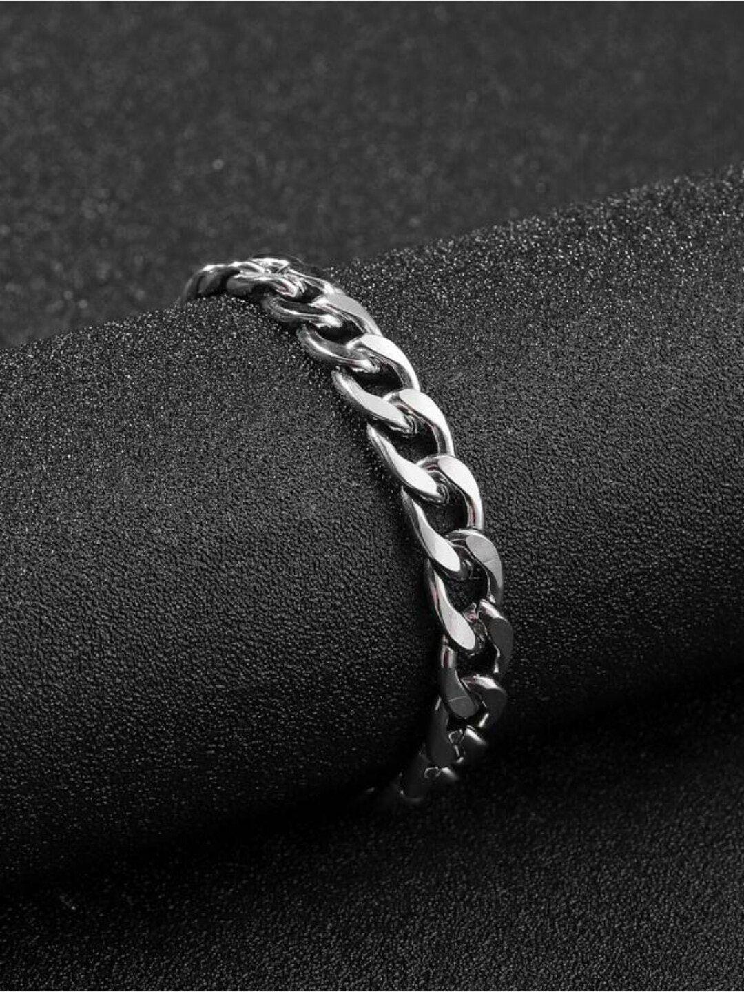 salty men stainless steel link bracelet