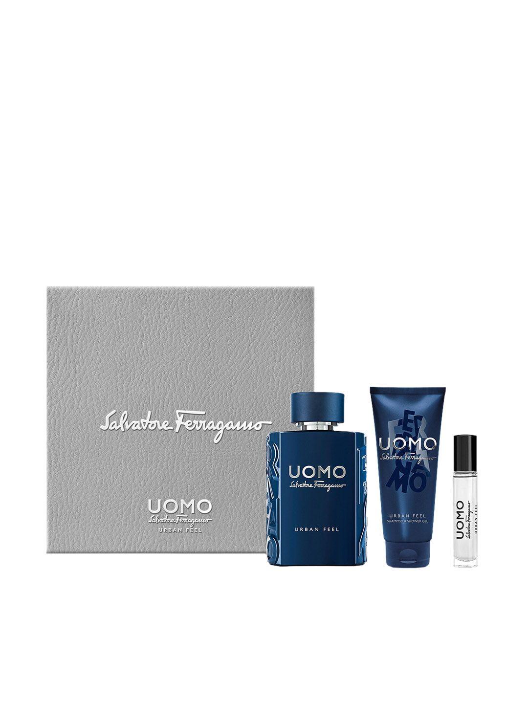 salvatore ferragamo men uomo urban feel set (eau de toilette 100ml + 10ml + shampoo & shower gel 100ml)