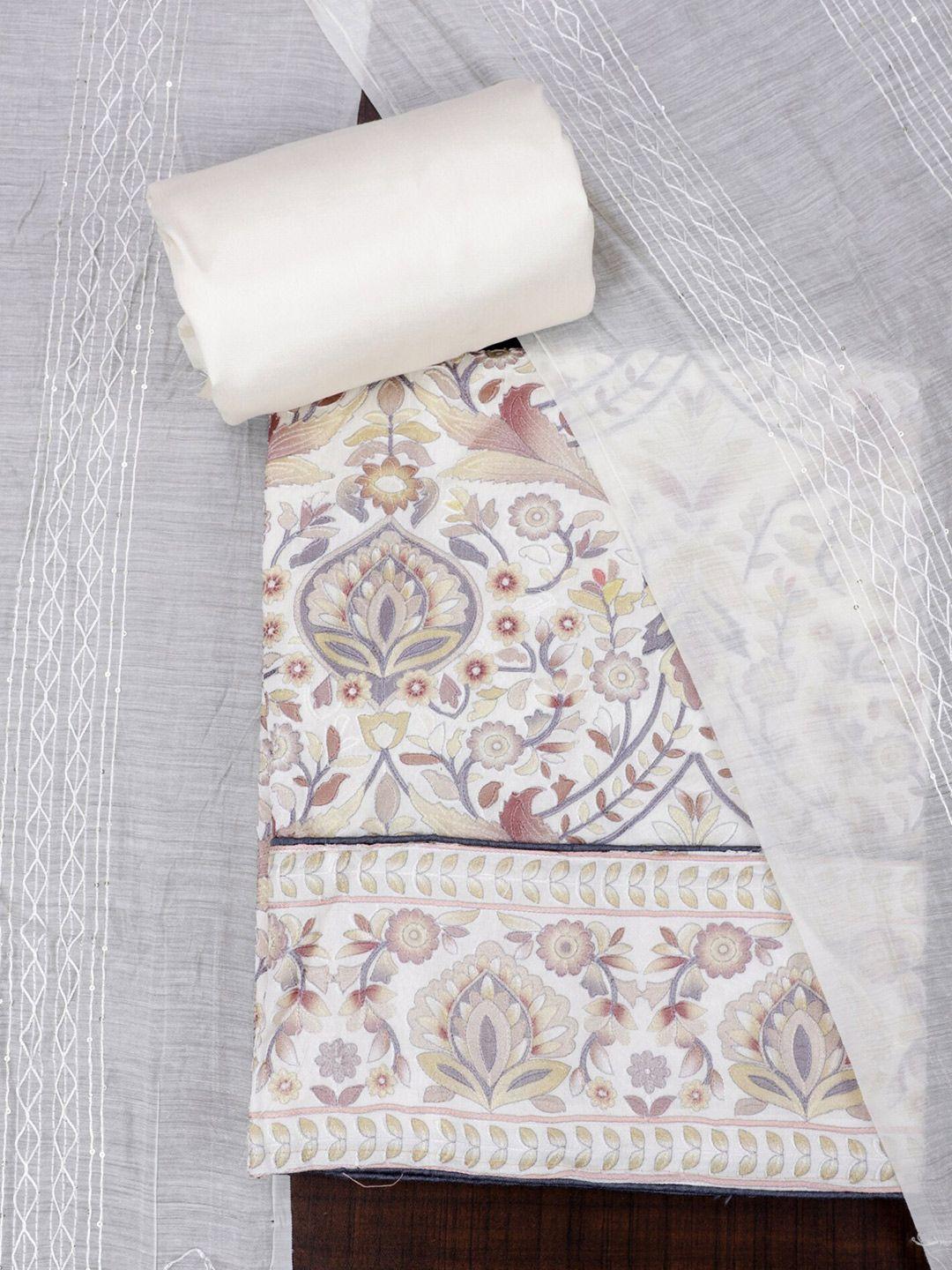 salwar studio floral embroidered sequinned unstitched dress material
