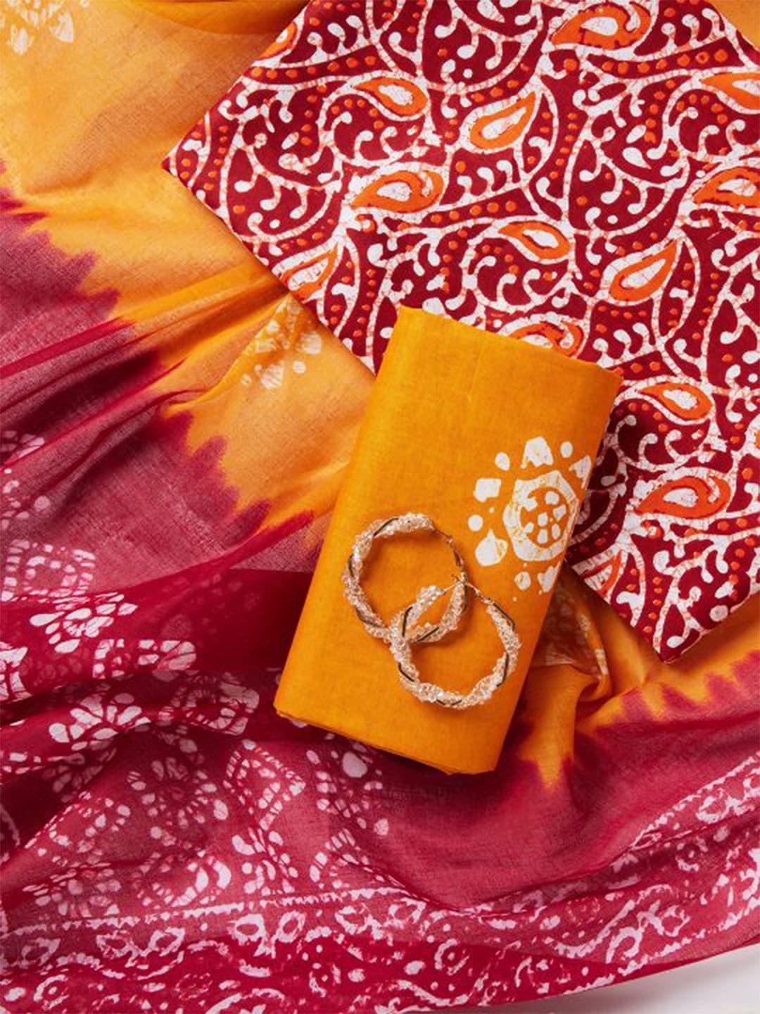 salwar studio motifs printed pure cotton unstitched dress material