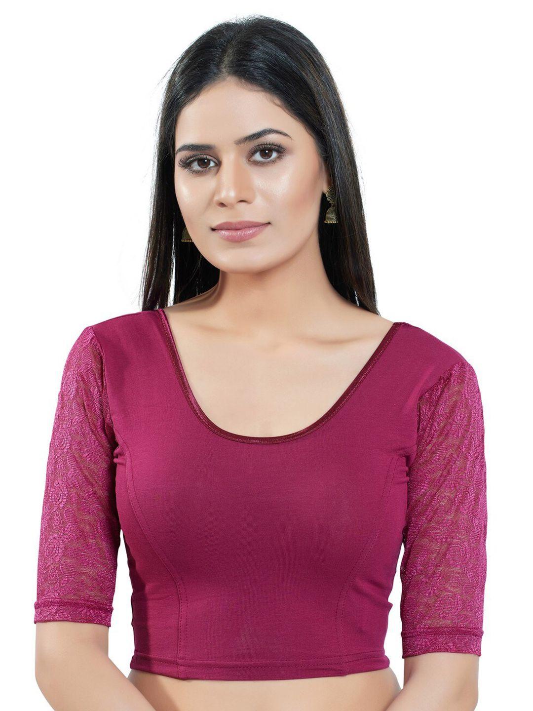 salwar studio round-neck cotton saree blouse