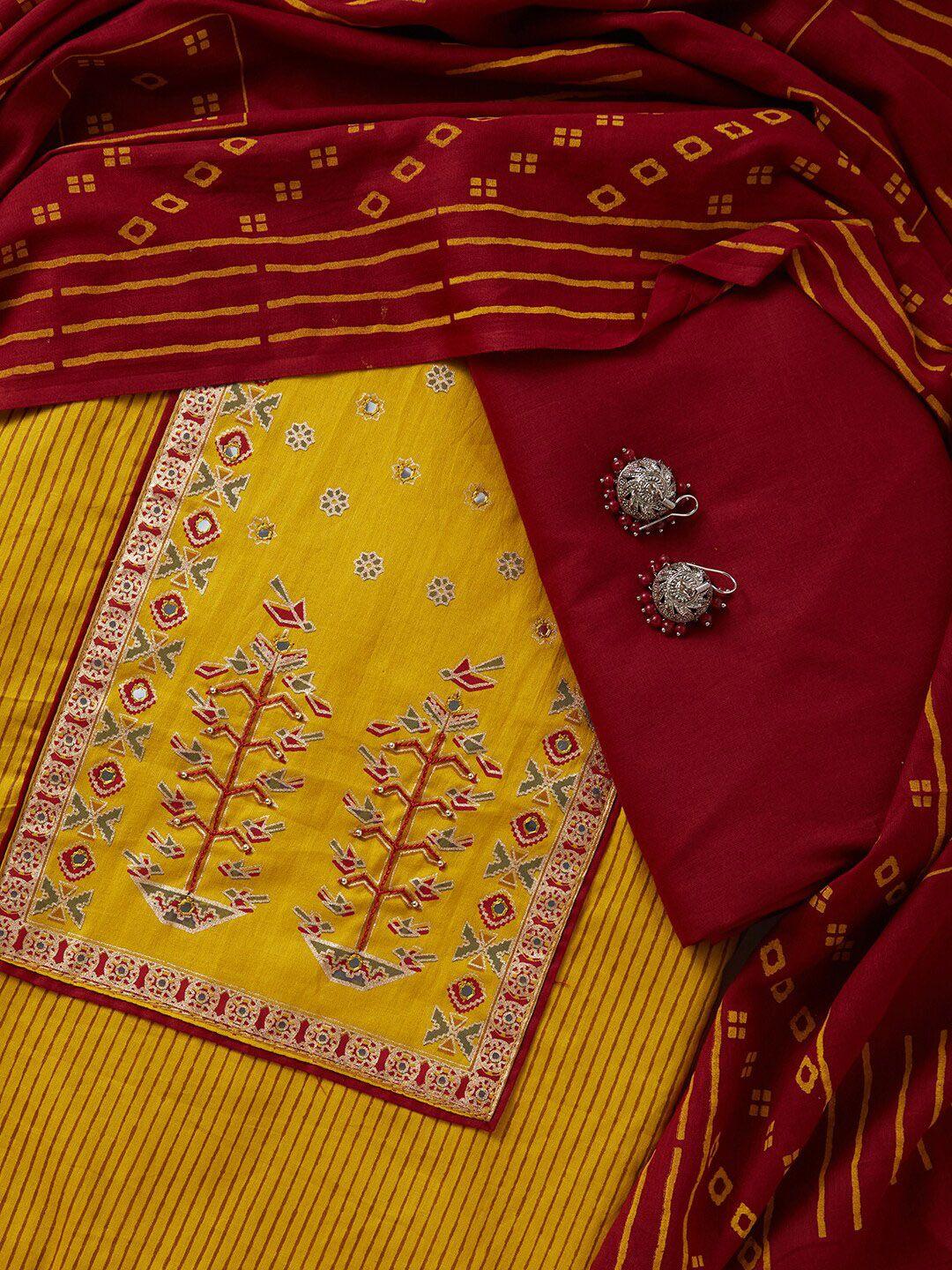 salwar studio striped pure cotton unstitched dress material