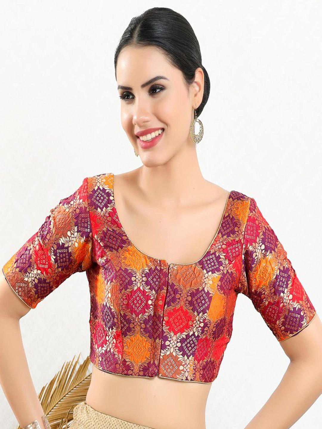 salwar studio woven design zari brocade saree blouse