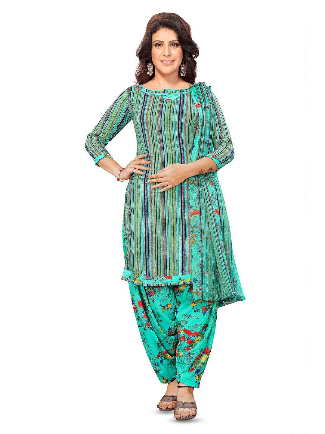 salwar studio  striped unstitched dress material