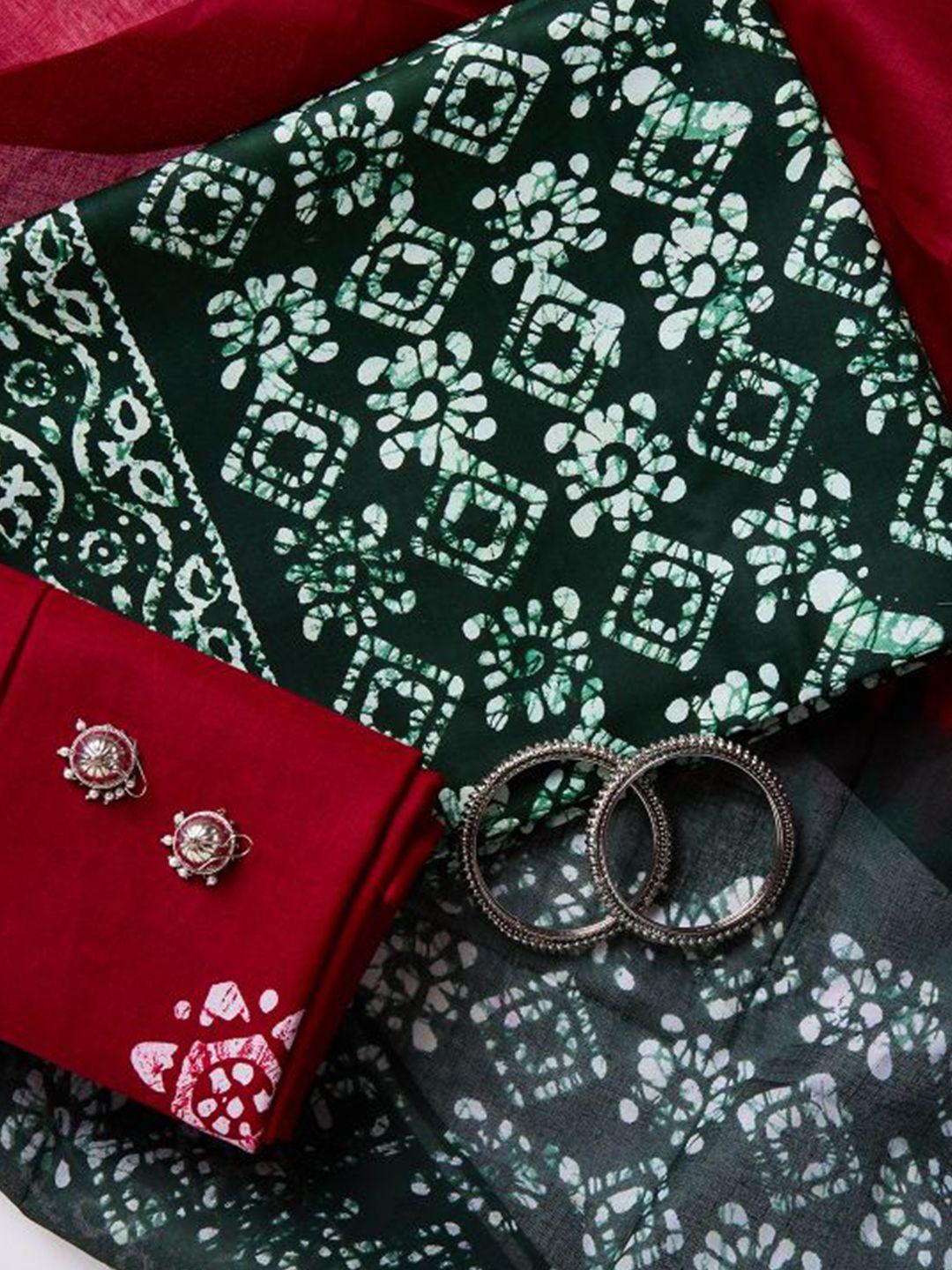 salwar studio bandhani printed pure cotton unstitched dress material