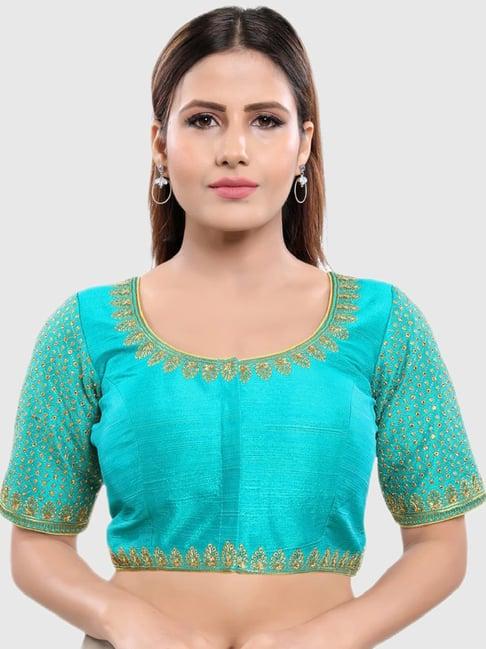 salwar studio blue embellished blouse