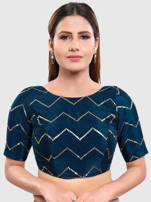 salwar studio blue embellished blouse