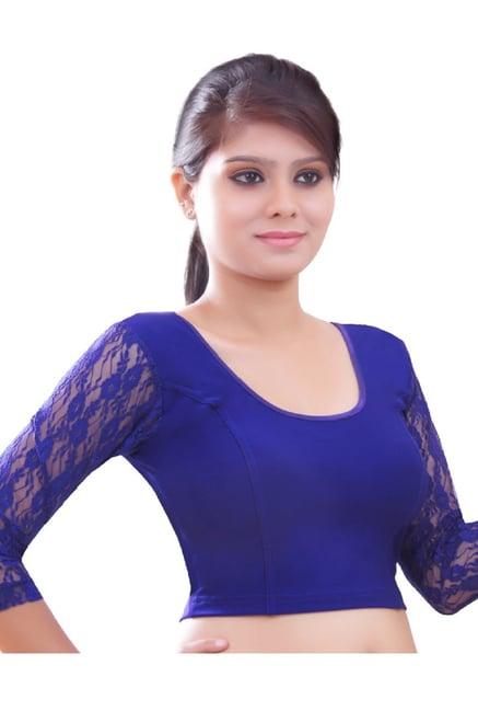 salwar studio blue round neck blouse