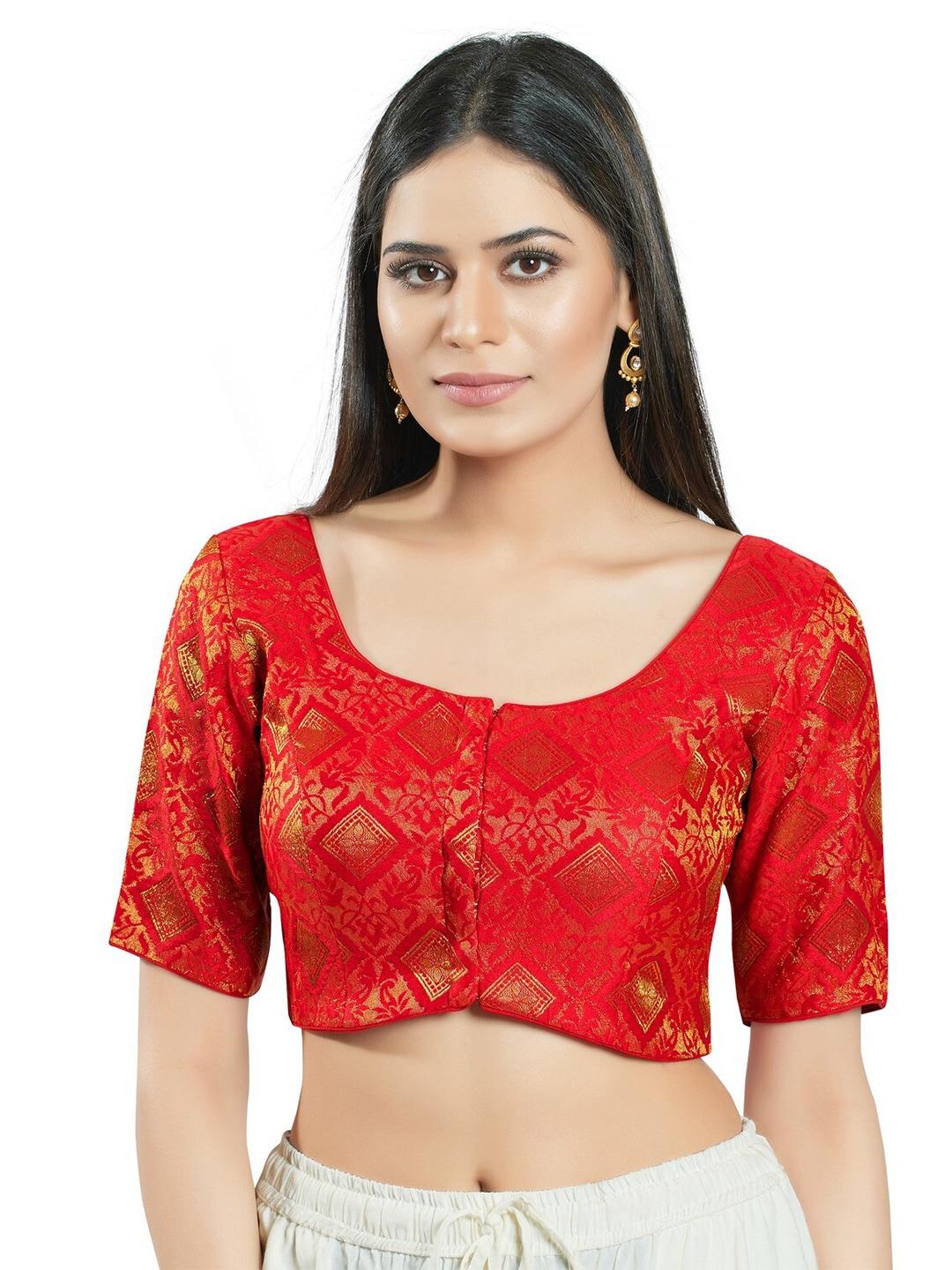 salwar studio brocade woven design saree blouse