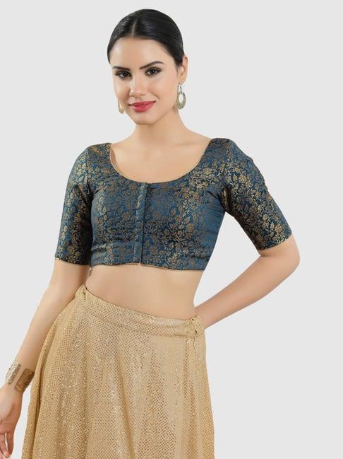 salwar studio cobalt blue embellished blouse