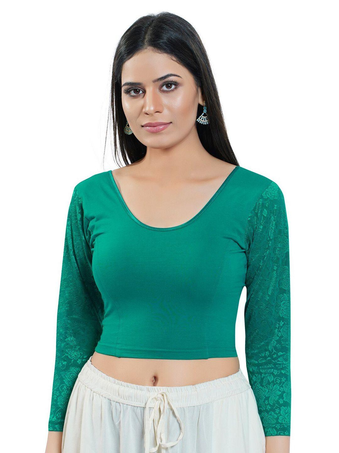salwar studio cotton round-neck stretchable saree blouse