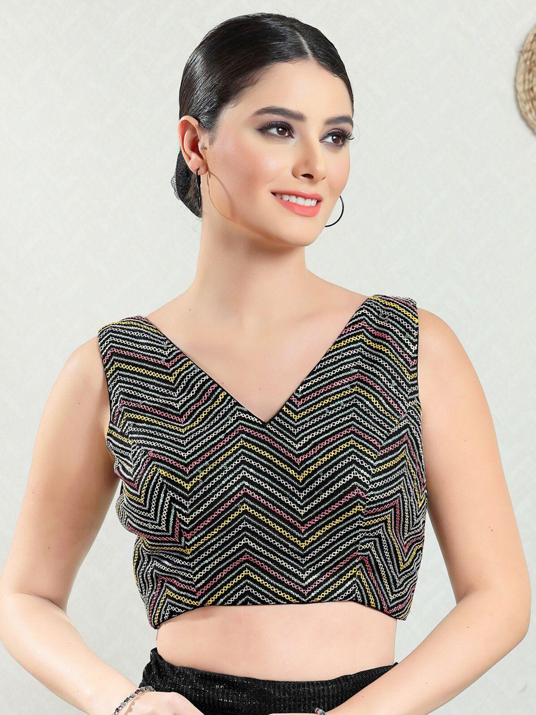 salwar studio embroidered silk saree blouse