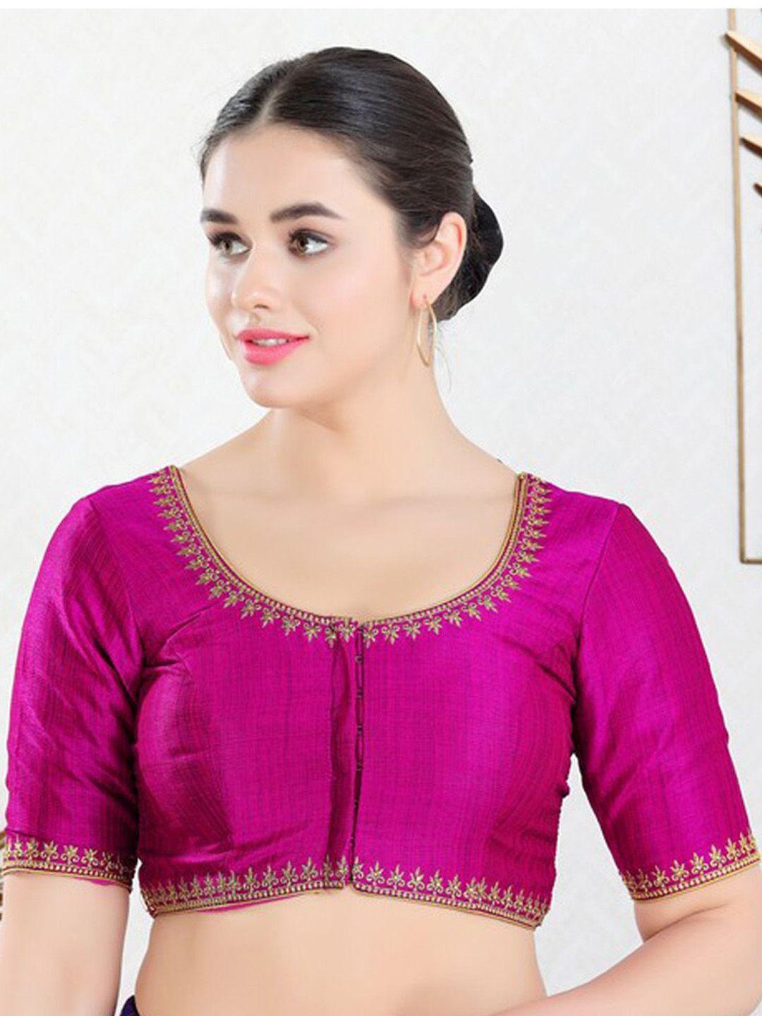 salwar studio ethnic motifs embroidered silk saree blouse