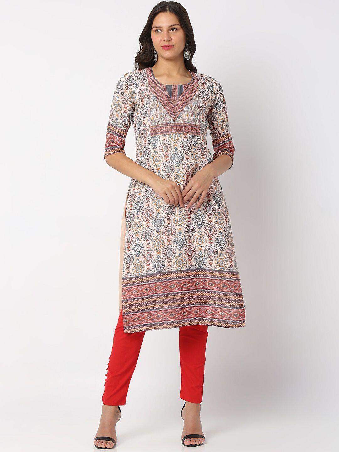 salwar studio ethnic motifs printed cotton kurta