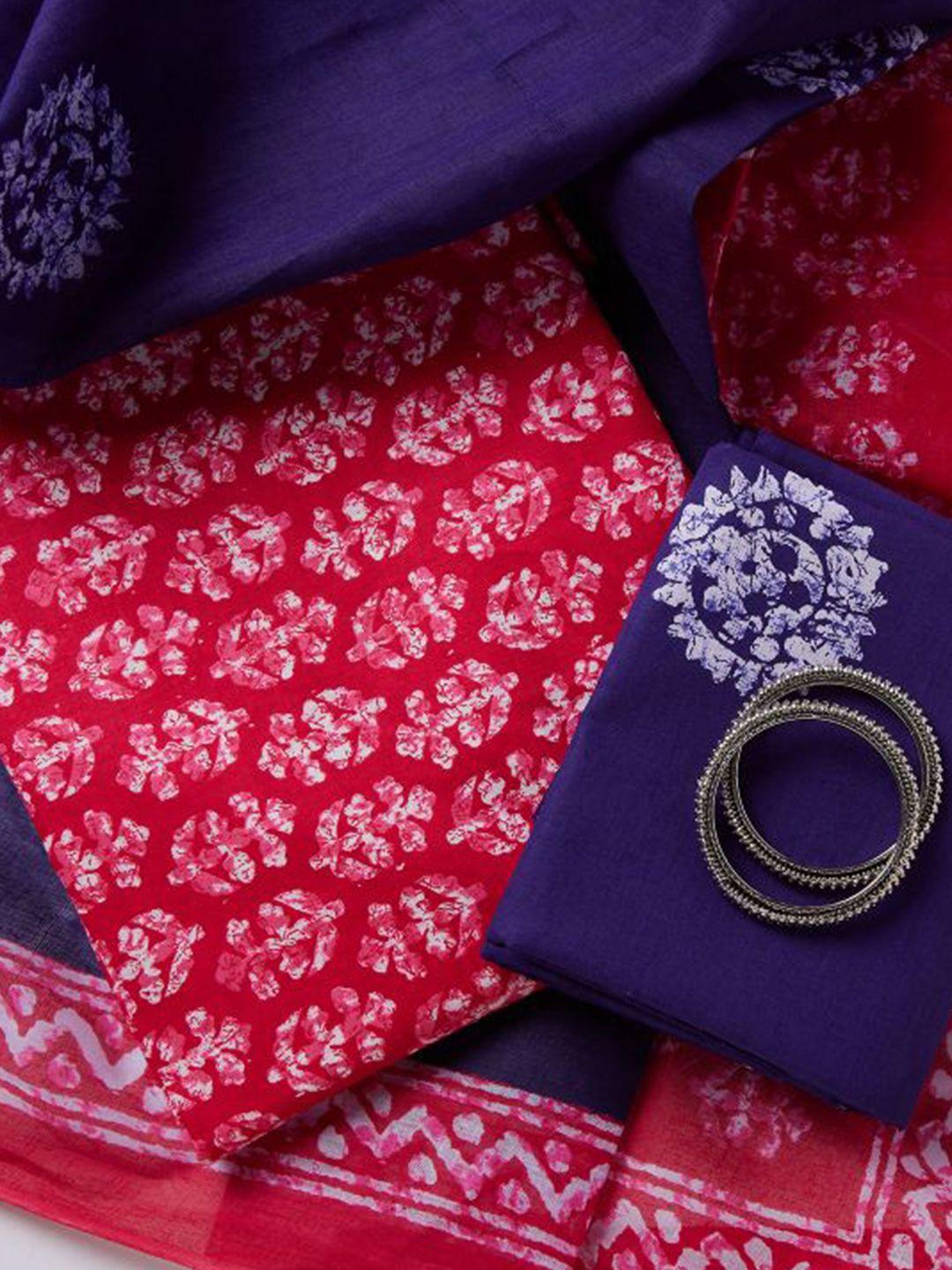 salwar studio ethnic motifs printed pure cotton unstitched dress material