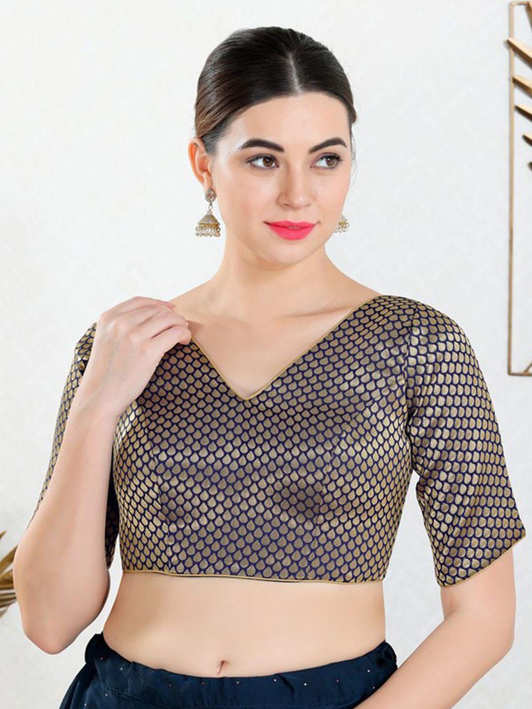 salwar studio ethnic motifs woven design saree blouse