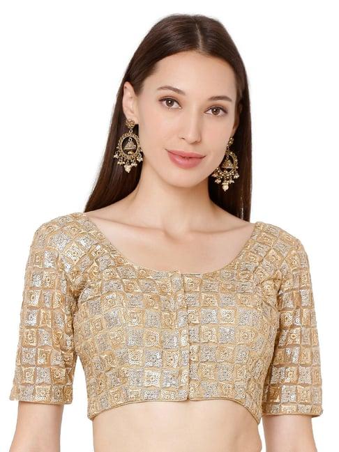 salwar studio gold net readymade blouse