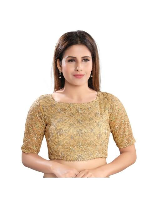 salwar studio gold net readymade blouse