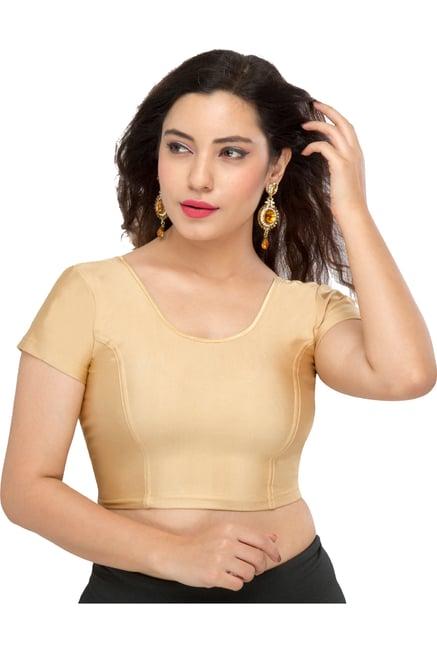 salwar studio gold round neck blouse