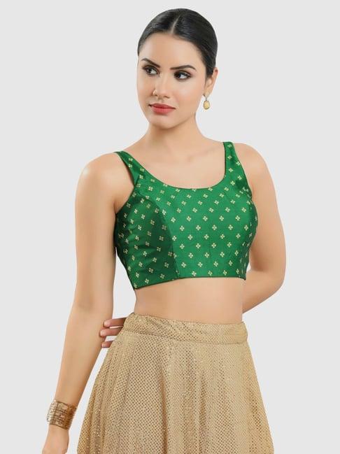 salwar studio green printed blouse