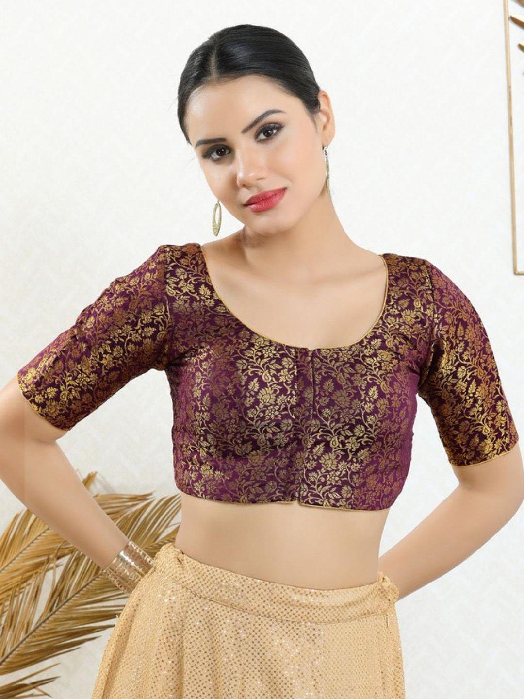 salwar studio jacquard saree blouse