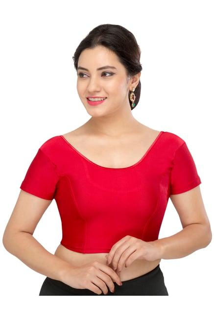 salwar studio maroon round neck blouse