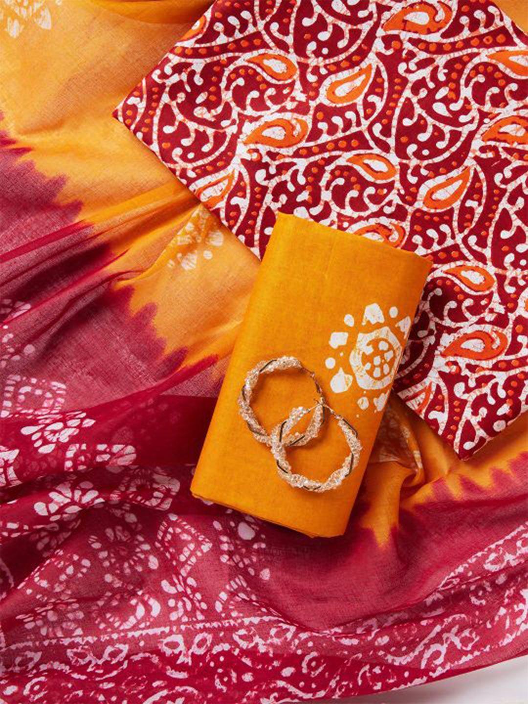 salwar studio motifs printed pure cotton unstitched dress material