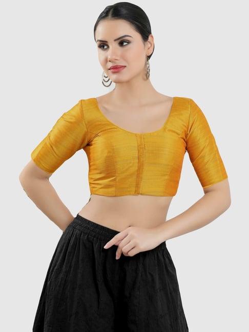 salwar studio mustard plain blouse