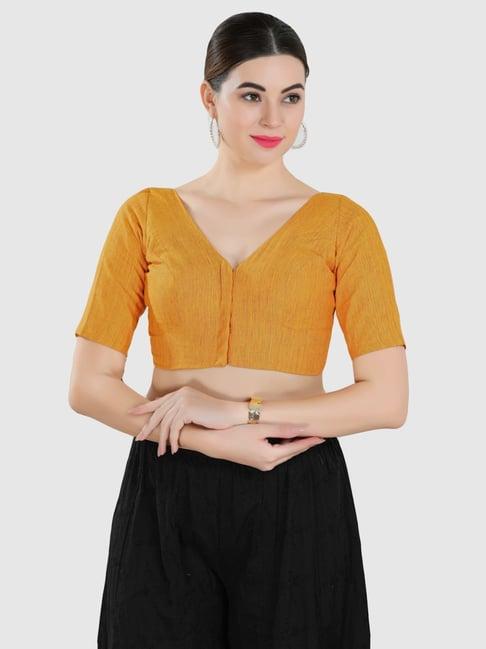 salwar studio mustard plain blouse