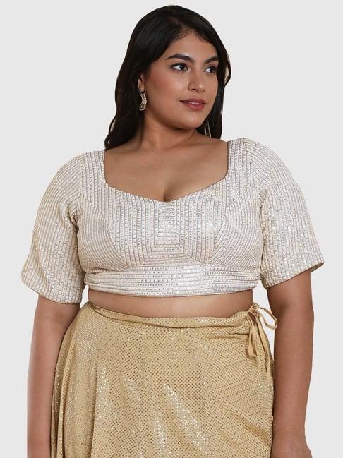 salwar studio off-white embellished blouse