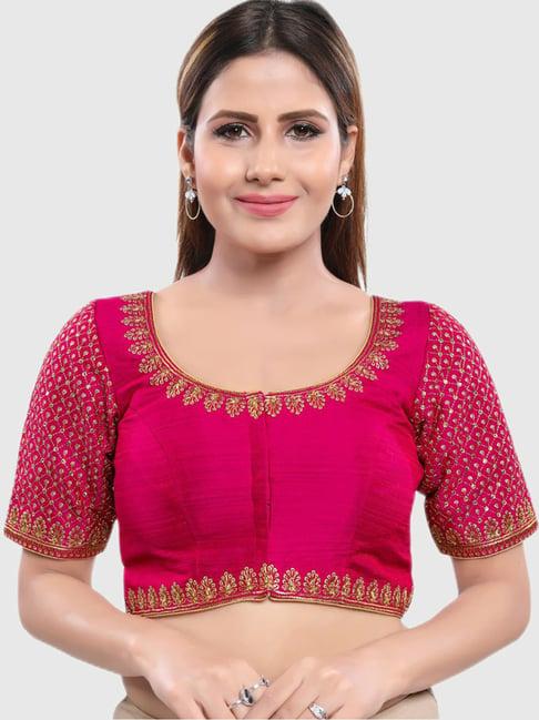 salwar studio pink embellished blouse