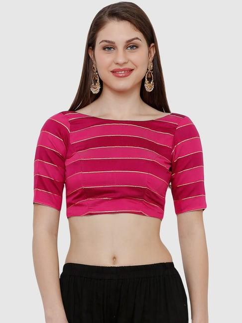 salwar studio pink striped blouse