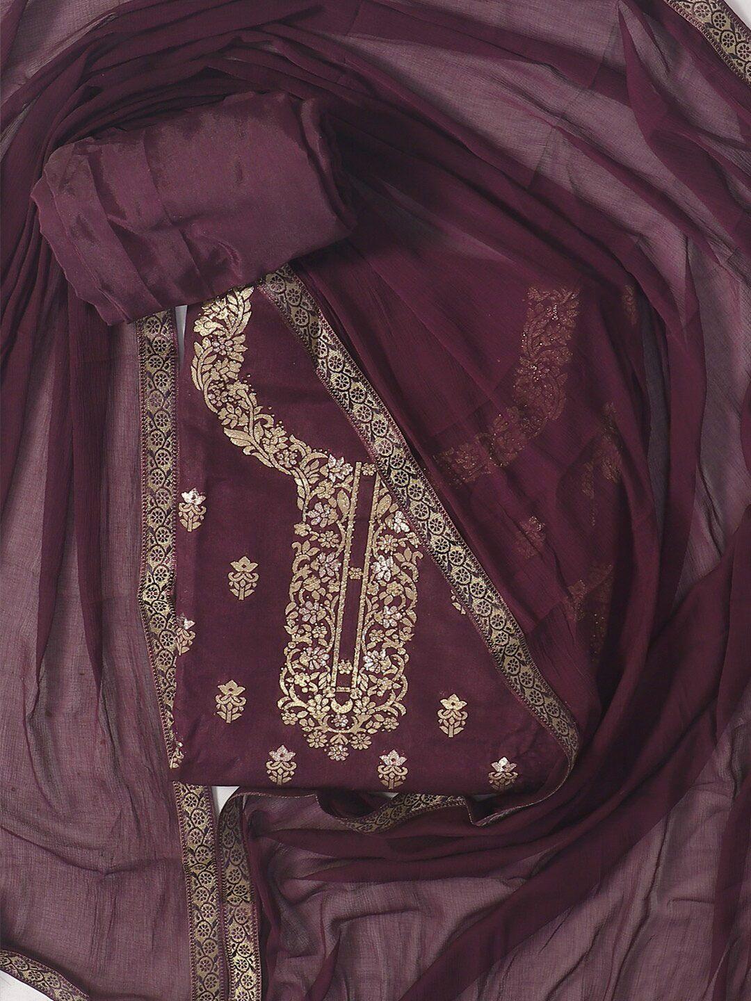 salwar studio printed art silk unstitched dress material