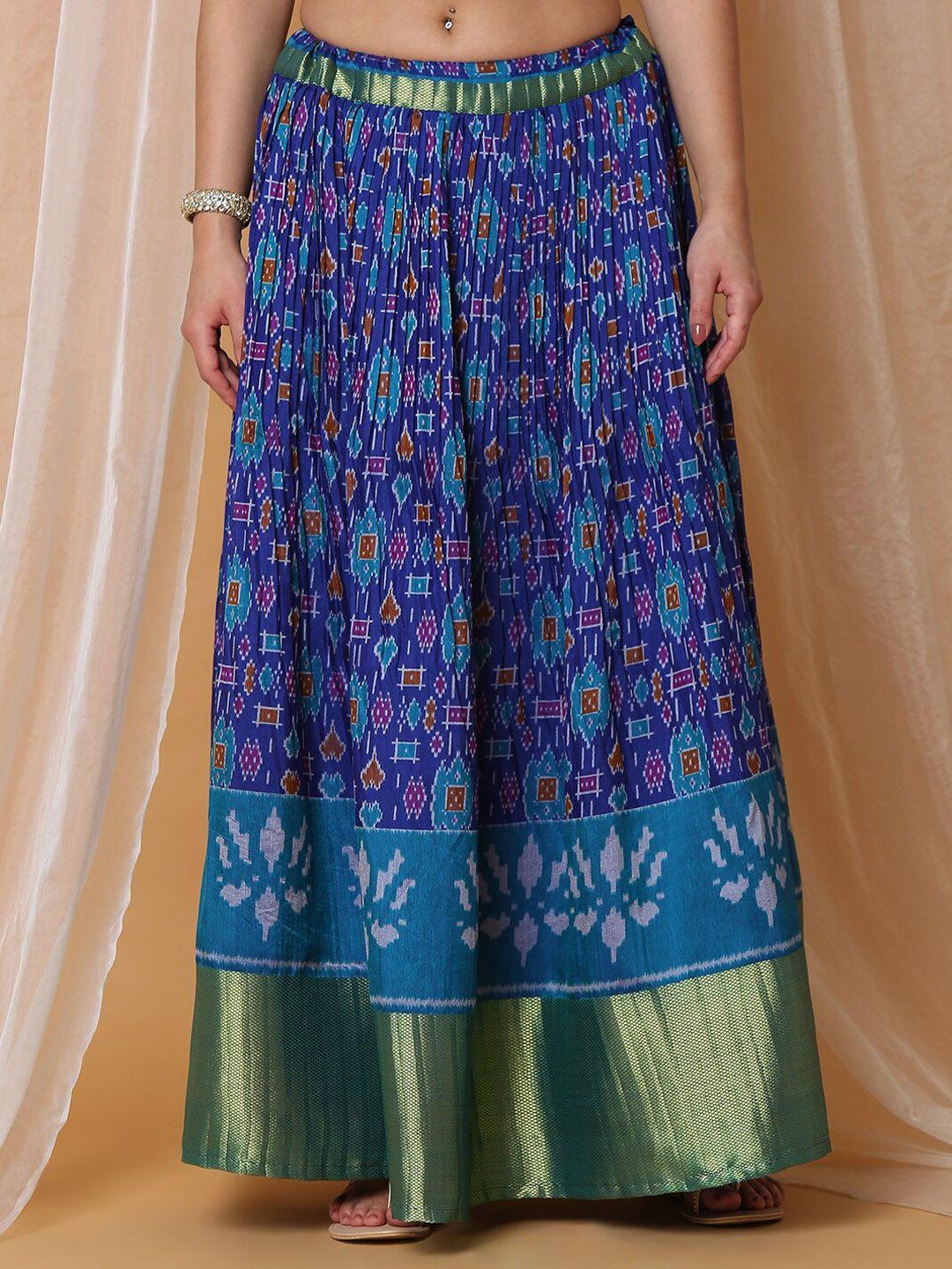 salwar studio printed flared maxi skirt