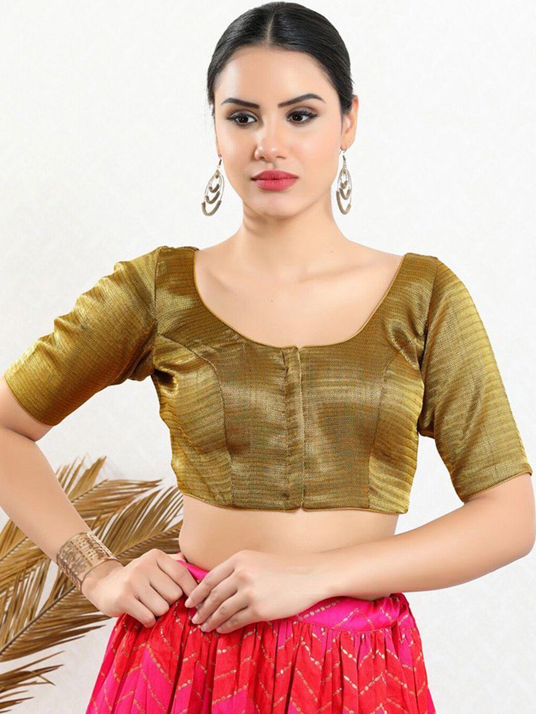 salwar studio printed round neck saree blouse