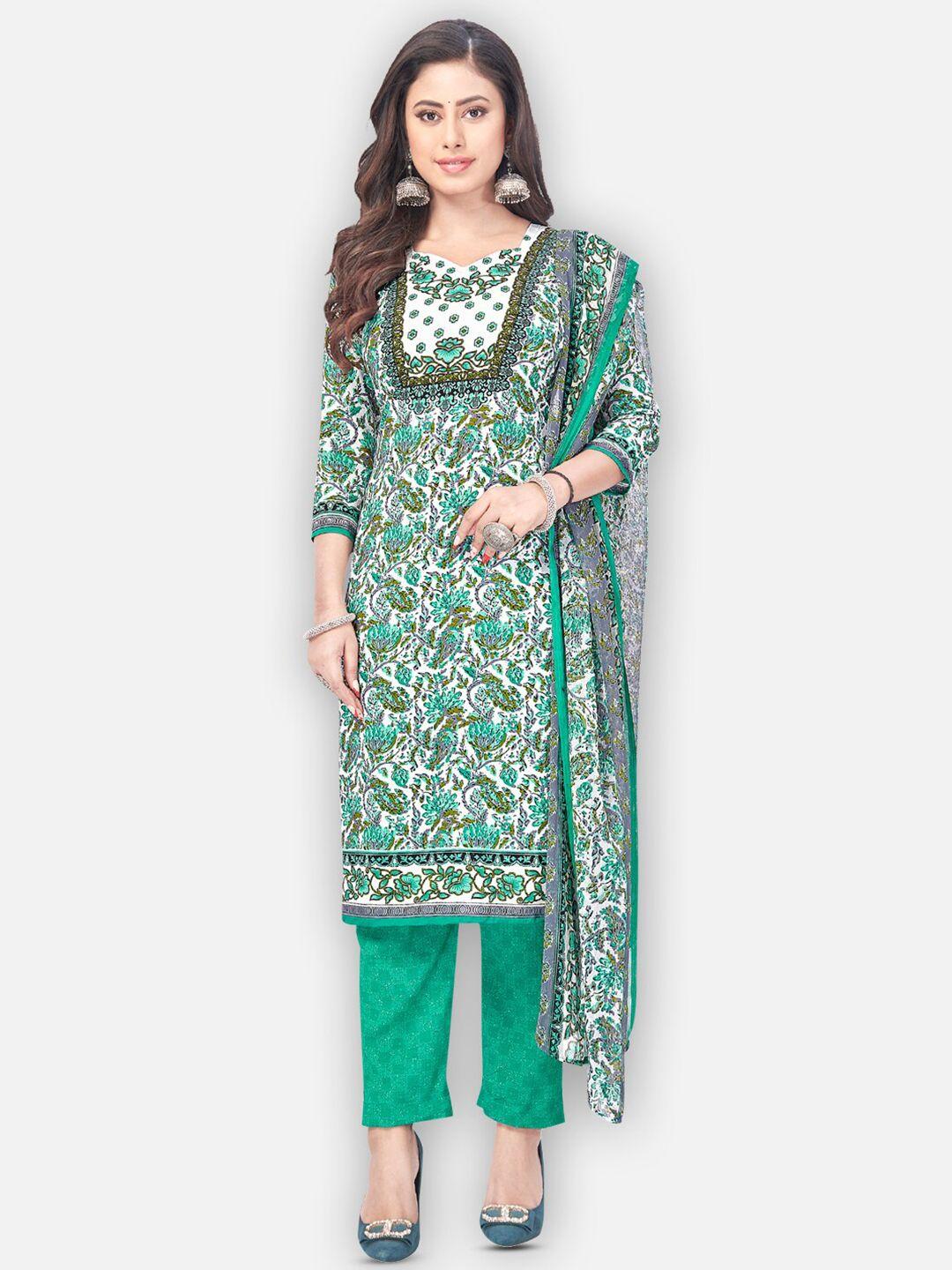 salwar studio printed silk crepe unstitched dress material