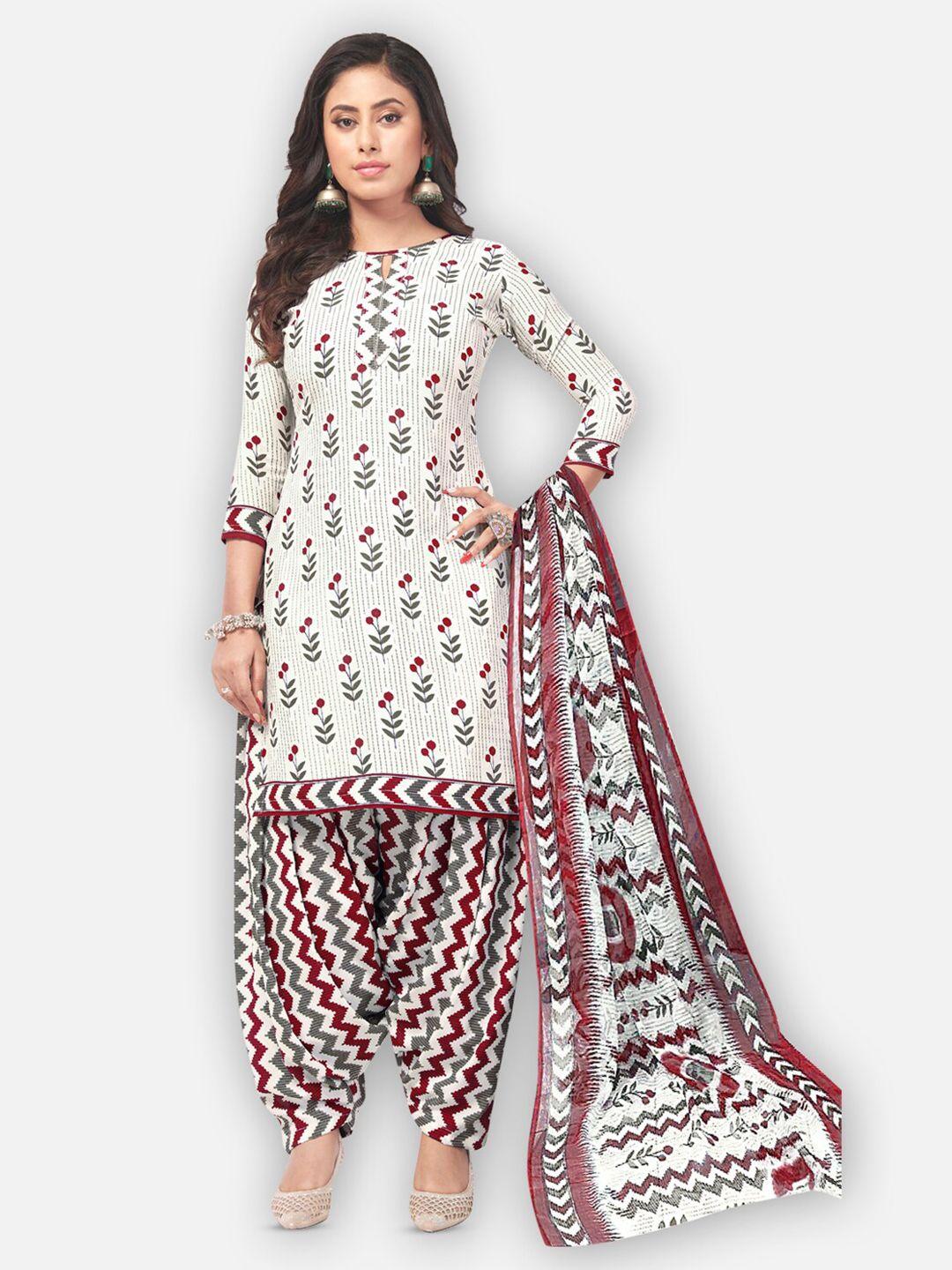 salwar studio printed silk crepe unstitched dress material