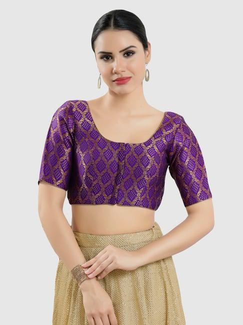 salwar studio purple printed blouse