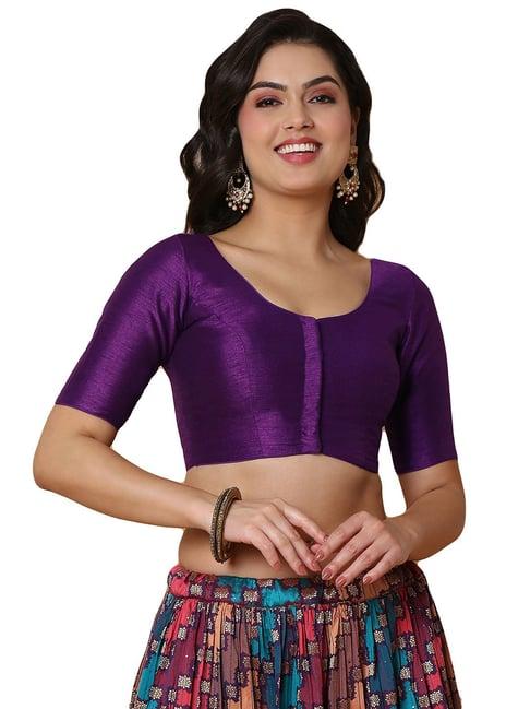 salwar studio purple readymade blouse