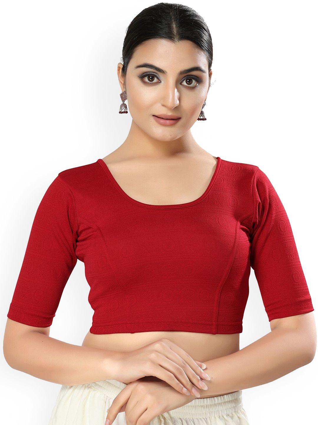 salwar studio round neck stretchable saree blouse